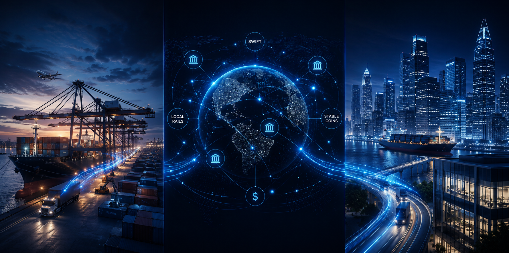 Global payment connections — local rails, SWIFT and stablecoins